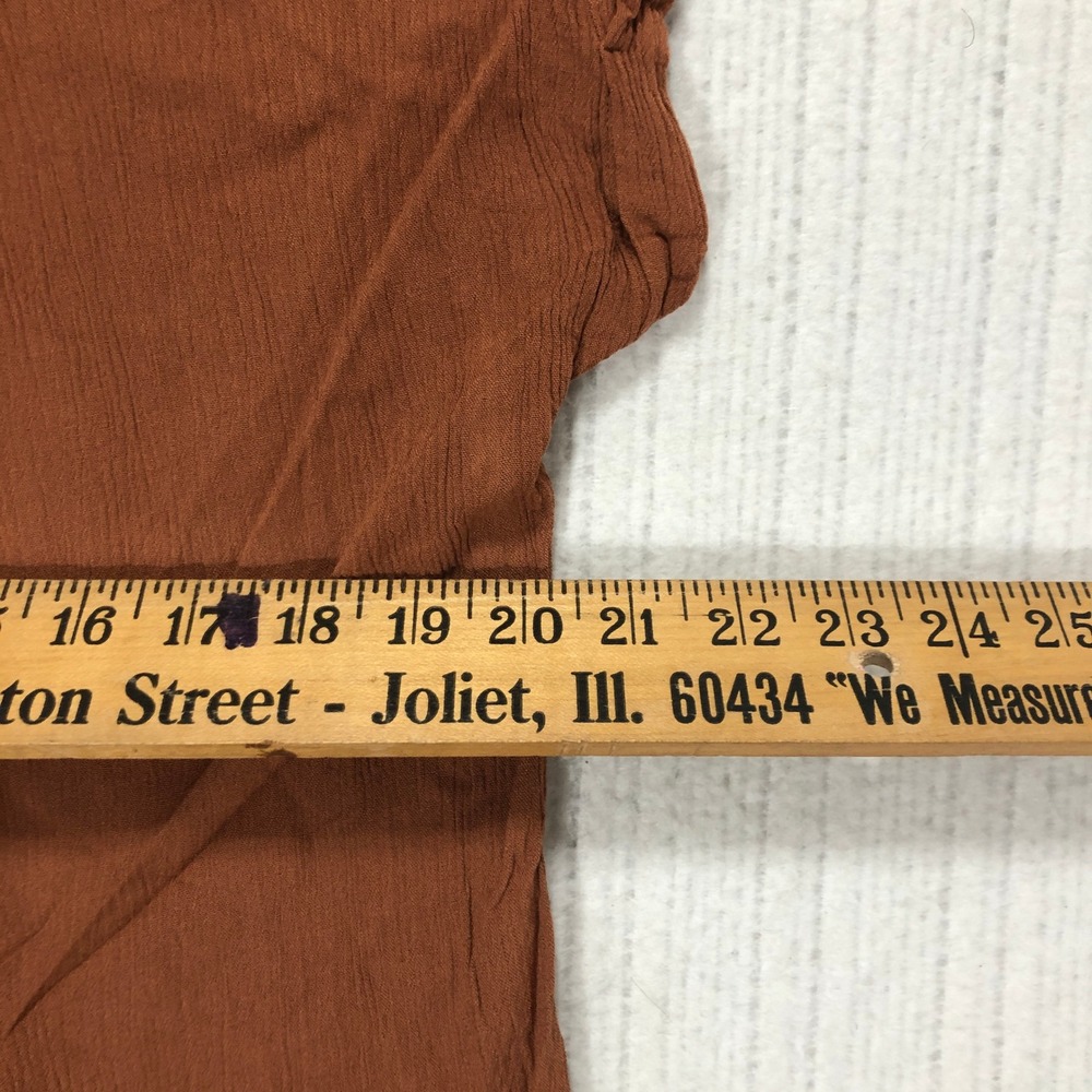 Orvis Short Sleeve Button Front V Neck Blouse Rust Orange‎ Size S - Picture 7 of 7